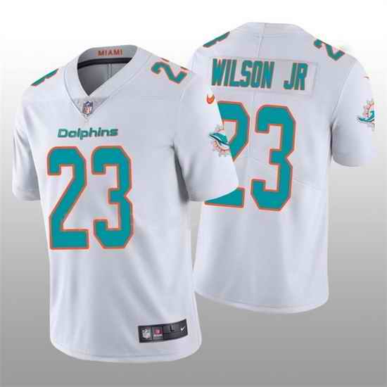 Men Miami Dolphins #23 Jeff Wilson Jr 2022 White Vapor Untouchable Limited Stitched Jersey