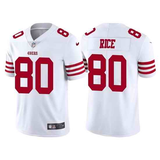 Men San Francisco 49ers #80 Jerry Rice 2022 New White Vapor Untouchable Stitched Football Jersey