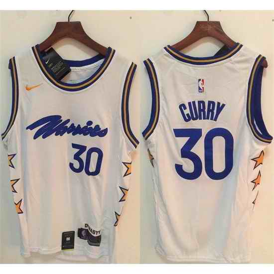 Men Golden State Warriors #30 Stephen Curry White Stitched Jersey