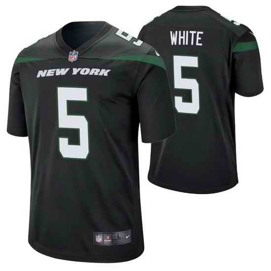 Men Nike New York Jets Mike White #5 Black Vapor Limited NFL Jersey