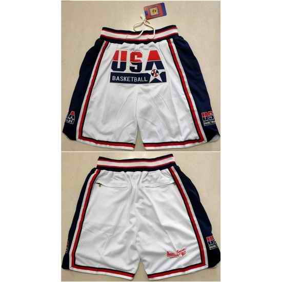 Men Team USA White Shorts