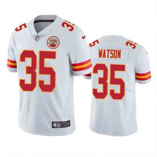 Men Kansas City Chiefs #35 Jaylen Watson White Vapor Untouchable Limited Stitched Football Jersey