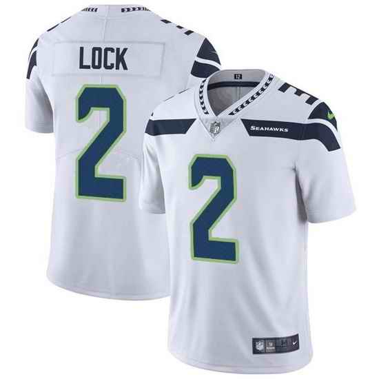 Men Seattle Seahawks #2 Drew Lock White Vapor Untouchable Limited Stitched jersey