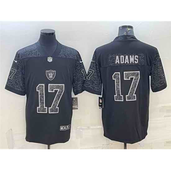 Men Las Vegas Raiders #17 Davante Adams Black Reflective Limited Stitched Football Jersey