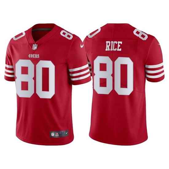 Men San Francisco 49ers #80 Jerry Rice 2022 New Scarlet Vapor Untouchable Stitched Football Jersey