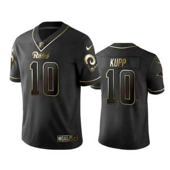 Men Los Angeles Rams #10 Cooper Kupp Black Golden Edition Limited Stitched Jersey