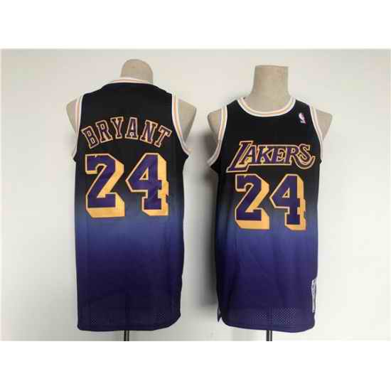 Men Los Angeles Lakers #24 Kobe Bryant Purple Throwback Basketball Jersey