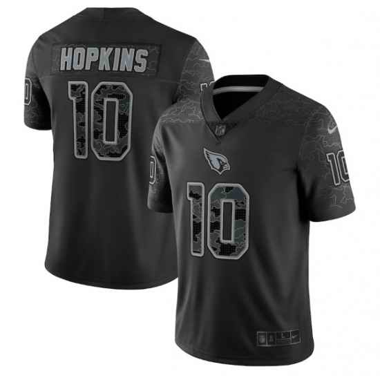 Men Arizona Cardinals #10 DeAndre Hopkins Black Reflective Limited Stitched Football Jersey