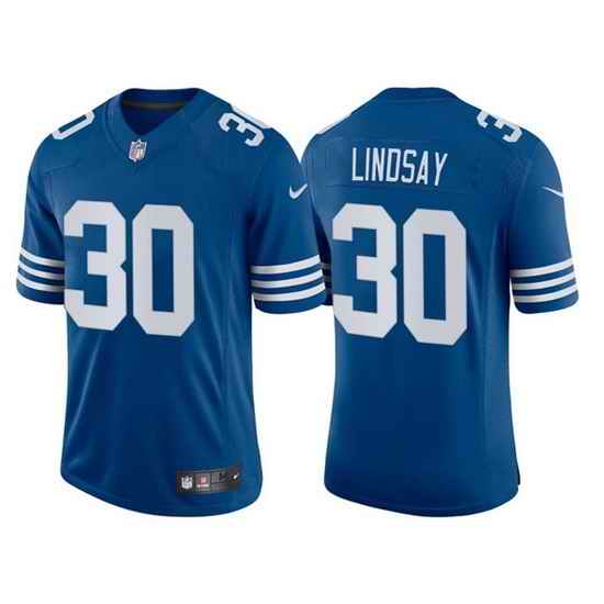 Men Indianapolis Colts #30 Phillip Lindsay New Blue Stitched Football Jersey