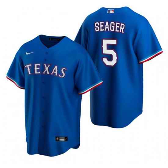 Men Texas Rangers #5 Corey Seager Blue Cool Base Stitched Baseball Jersey