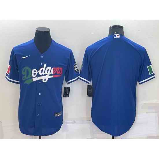 Men Los Angeles Dodgers Blank Royal Cool Base Stitched Baseball Jersey
