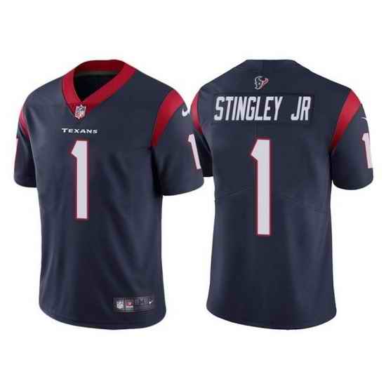 Nike Texans #1 Derek Stingley Jr Navy 2022 NFL Draft Vapor Untouchable Limited Jerse