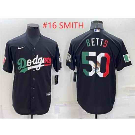 Men Los Angeles Dodgers #16 Will smith Black Mexico Cool Base Stitched Baseball Jersey