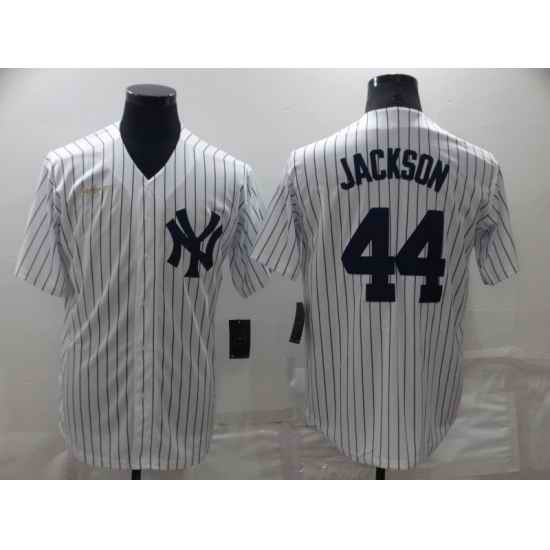 Men New York Yankees #44 Reggie Jackson White Cool Base Stitched Baseball Jerse