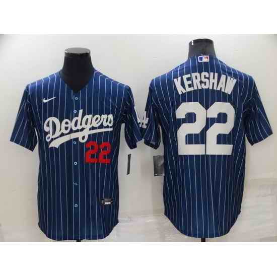 Men Los Angeles Dodgers #22 Clayton Kershaw Navy Cool Base Stitched Jerseys