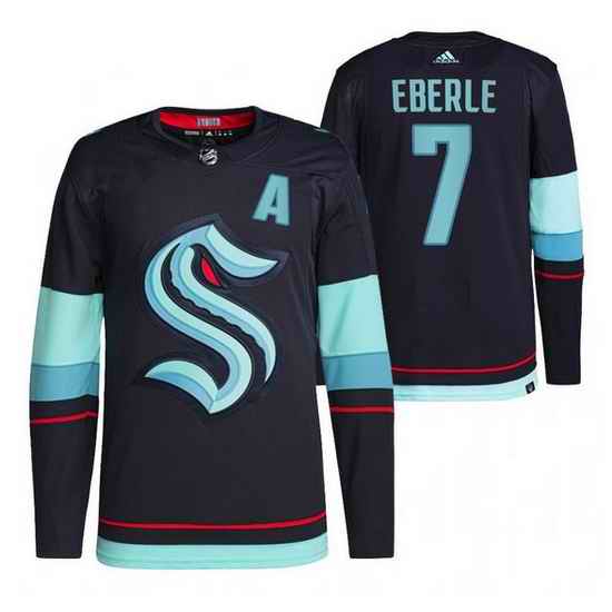 Men Seattle Kraken #7 Jordan Eberle 2021 22 Navy Home Stitched jersey