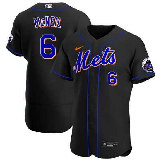 Mens Nike New York Mets #6 Jeff McNeil Black Alternate Stitched Baseball Jersey