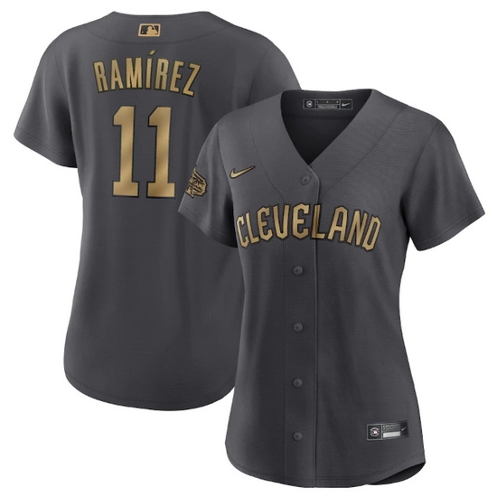 Women Cleveland Guardians #11 Jos E9 Ram EDrez 2022 All Star Charcoal Stitched Baseball Jersey