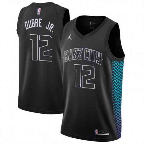 Nike Charlotte Hornets #12 Kelly Oubre Jr  Black NBA Jordan Swingman City Edition Jersey