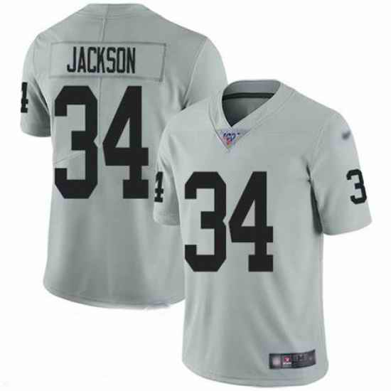 Nike Raiders #34 Bo Jackson Silver Men's Stitched NFL Limited jersey