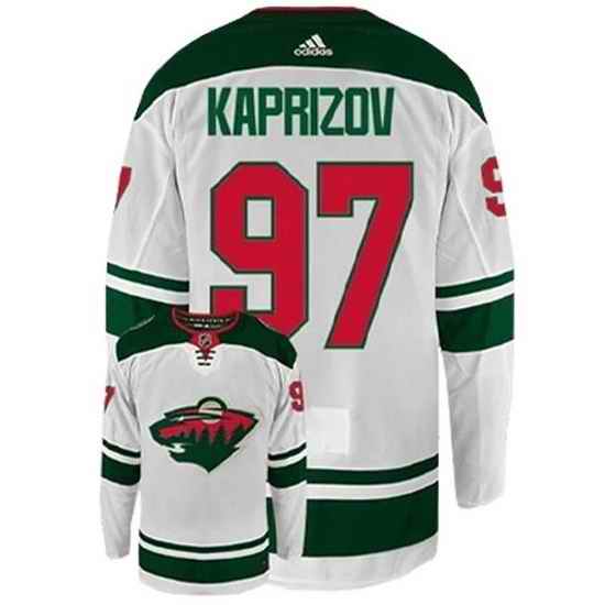 Men Minnesota Wild #97 Kirill Kaprizov White Stitched Jerse