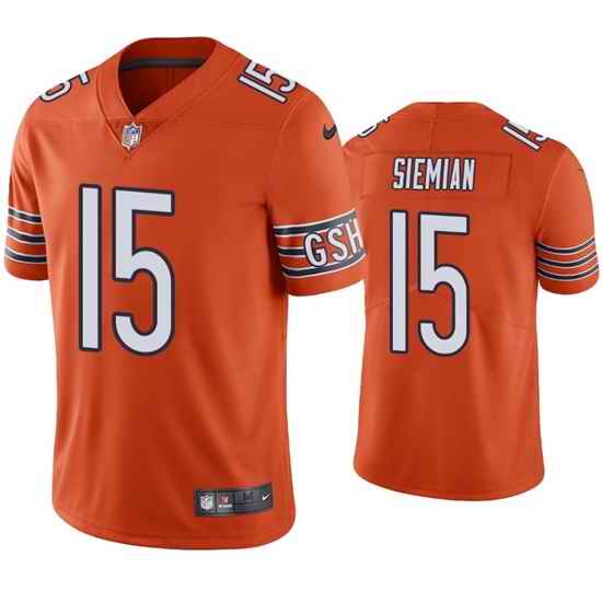 Men Chicago Bears #15 Trevor Siemian Orange Vapor Untouchable Limited Stitched Jersey