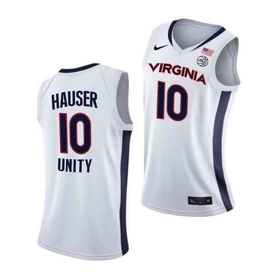 Virginia Cavaliers Sam Hauser Virginia Cavaliers White Unity 2021 New Brand Jersey