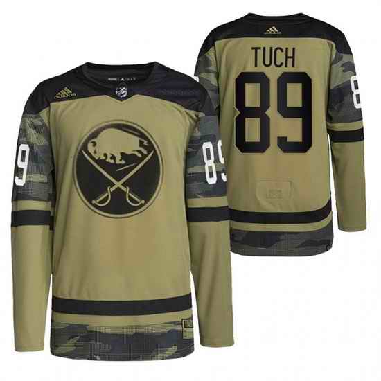 Men Buffalo Sabres #89 Alex Tuch 2022 Camo Military Appreciation Night Stitched jersey