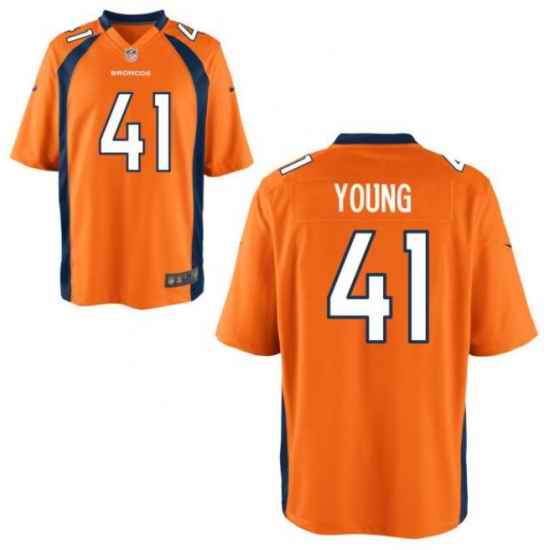 Men Nike Denver Broncos Kenny Young #41 Orange Vapor Limited NFL Jersey