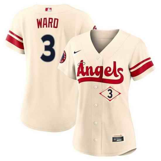Women Los Angeles Angels #3 Taylor Ward 2022 Cream City Connect Stitched Baseball Jersey 28Run Small 29