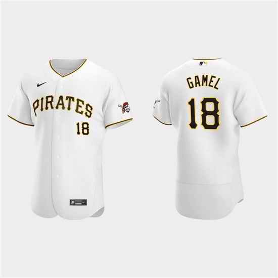 Men Pittsburgh Pirates #18 Ben Gamel White Flex Base Stitched Jerse