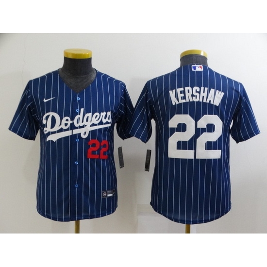 Youth Los Angeles Dodgers #22 Clayton Kershaw Blue Stitched Jersey