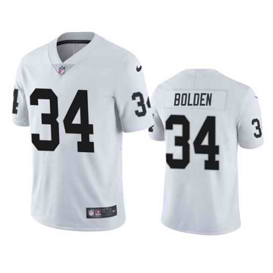 Men Las Vegas Raiders #34 Brandon Bolden White Vapor Limited Stitched Jersey