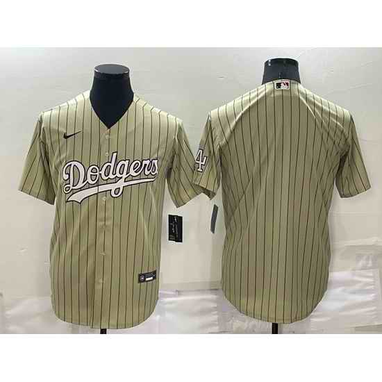 Men Los Angeles Dodgers Blank Cream Cool Base Stitched Jersey