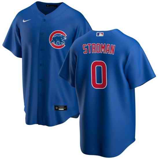 Men Chicago Cubs #0 Marcus Stroman Blue Cool Base Stitched Baseball Jerse