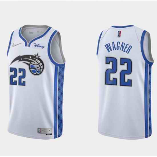 Men Orlando Magic #22 Franz Wagner White Earned Edition Stitched Swingman Jersey