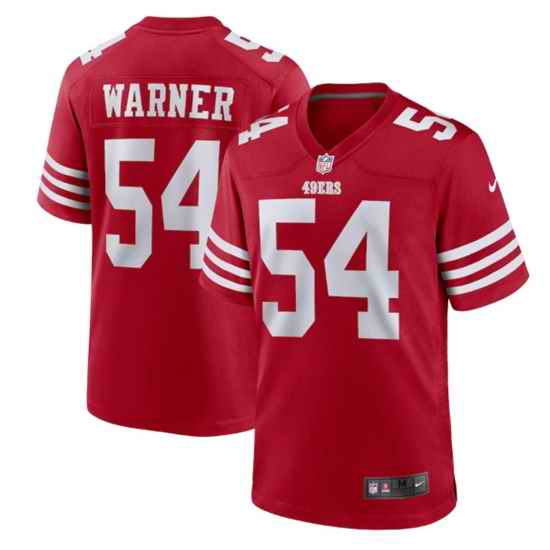Men San Francisco 49ers #54 Fred Warner 2022 New Scarlet Stitched Game Jersey