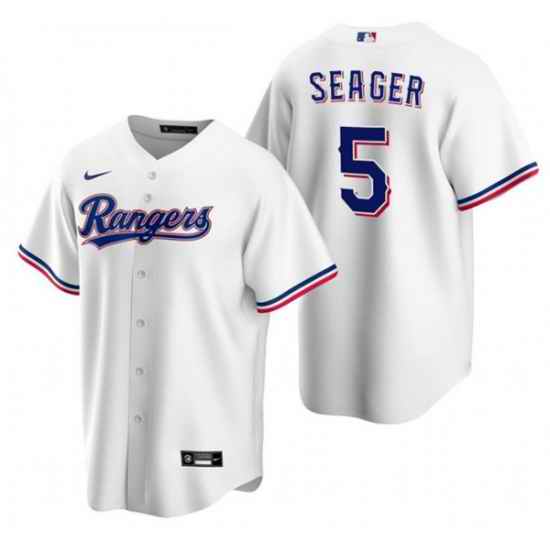 Men Texas Rangers #5 Corey Seager White Cool Base Stitched Baseball Jersey