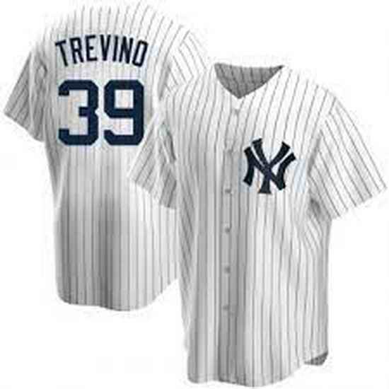 Men Nike New York Yankees #39 Jose Trevino White Cool base Stitched MLB Jersey