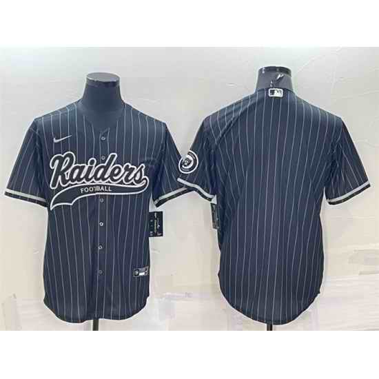 Men Las Vegas Raiders Blank Black With Patch Cool Base Stitched Baseball Jersey