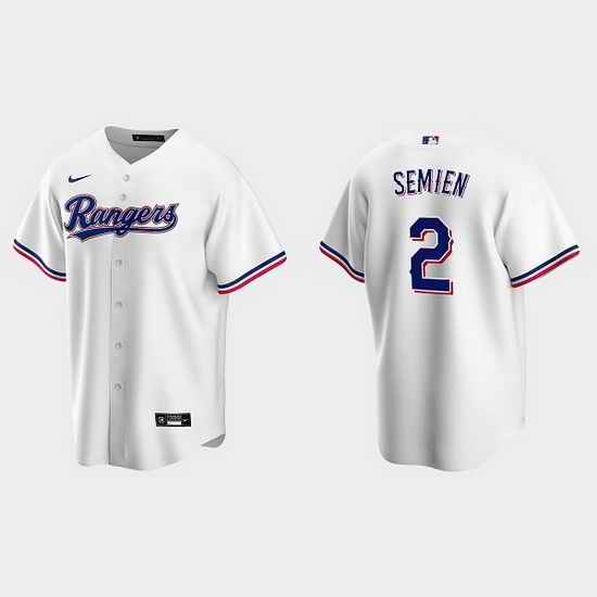 Men Texas Rangers #2 Marcus Semien White Cool Base Stitched Baseball jersey