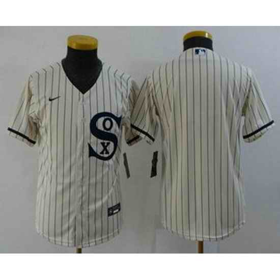 Youth Chicago White Sox Blank 2021 Cream Field of Dreams Cool Base Stitched Nike Jersey
