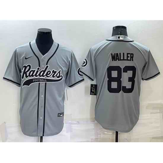 Men Las Vegas Raiders #83 Darren Waller Grey Cool Base Stitched Baseball Jersey