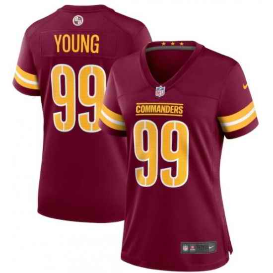 Women Washington Commanders #99 Chase Young 2022 Burgundy Vapor Limited Stitched Jersey