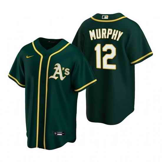 Men Oakland Athletics #12 Sean Murphy Green Cool Base Stitched Jersey