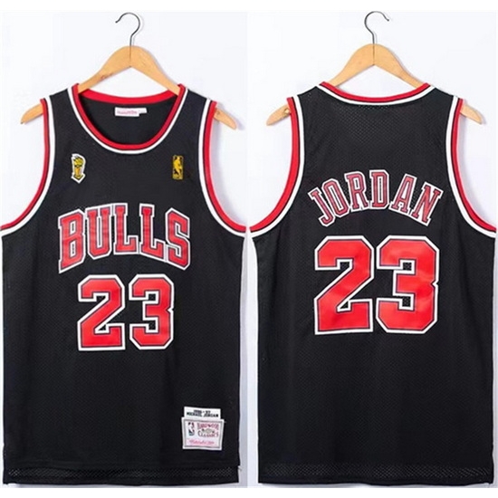 Men Chicago Bulls #23 Michael Jordan Red 1996 97 Throwback Champions Stitched Jersey