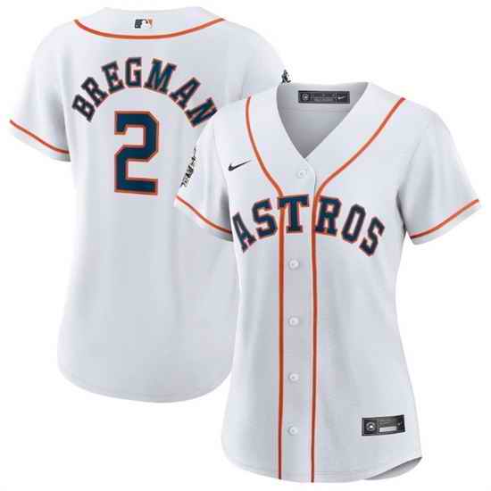 Women Houston Astros #2 Alex Bregman White 2022 World Series Cool Base Stitched Baseball Jersey