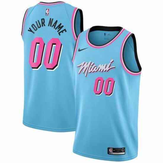 Men Women Youth Toddler Miami Heat Blue Pink Custom Nike NBA Stitched Jersey