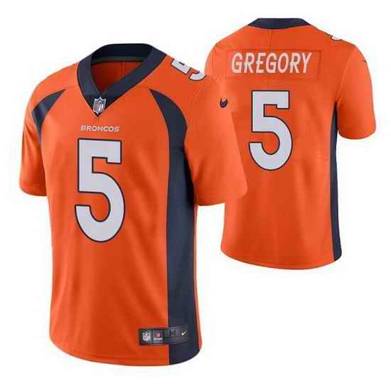 Men Denver Broncos #5 Randy Gregory Orange Vapor Untouchable Limited Stitched jersey