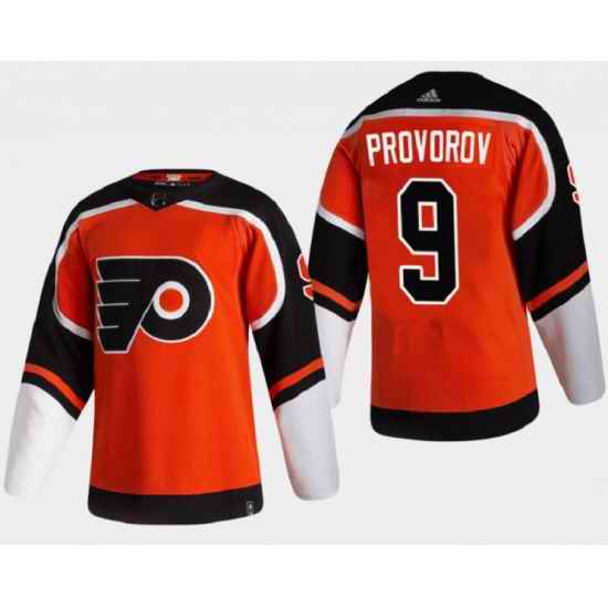 Men Philadelphia Flyers #9 Ivan Provorov Orange Reverse Retro Stitched NHL Jersey